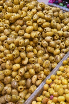 Turkish Grilled olives in a bowl ,