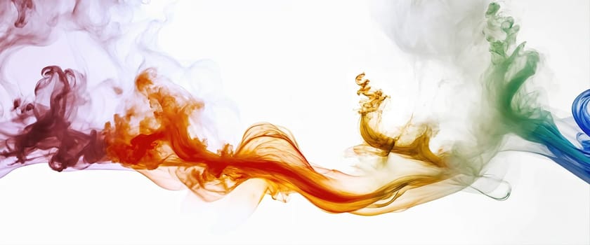 Multicolored abstract wallpaper on a white background. Smoke and waves. High quality illustration