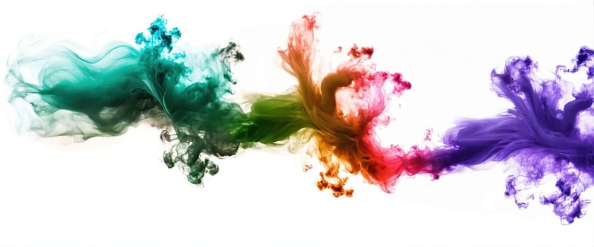 Multicolored abstract wallpaper on a white background. Smoke and waves. High quality illustration