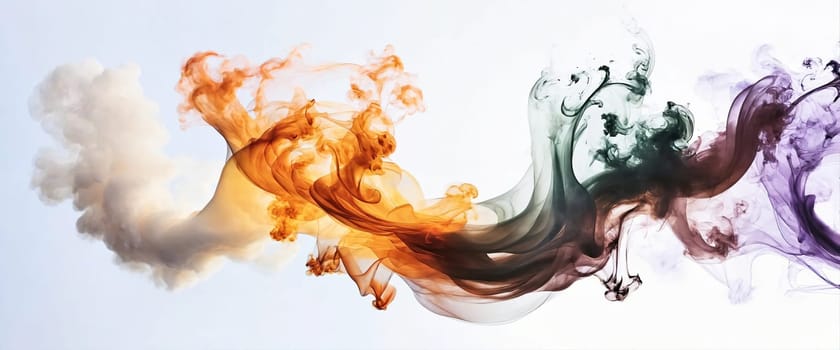 Multicolored abstract wallpaper on a white background. Smoke and waves. High quality illustration