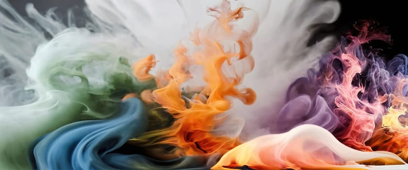 Multicolored abstract wallpaper on a white background. Smoke and waves. High quality illustration