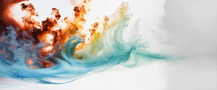 Multicolored abstract wallpaper on a white background. Smoke and waves. High quality illustration