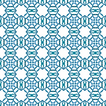 Textile ready ideal print, swimwear fabric, wallpaper, wrapping. Blue energetic boho chic summer design. Arabesque hand drawn design. Oriental arabesque hand drawn border.