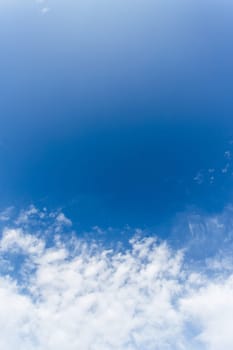 Sky with white clouds. Ideal for texture and background. Space for text.