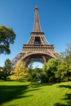 Great Eiffel tower in Paris and landscape