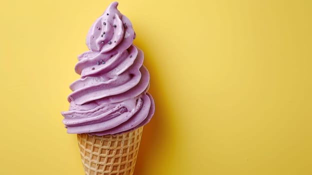 Ice cream on cone. dessert for summer season.
