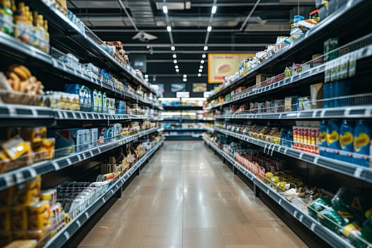 A store with a lot of food and drinks in the freezer section. The store is well lit and has a clean and organized appearance