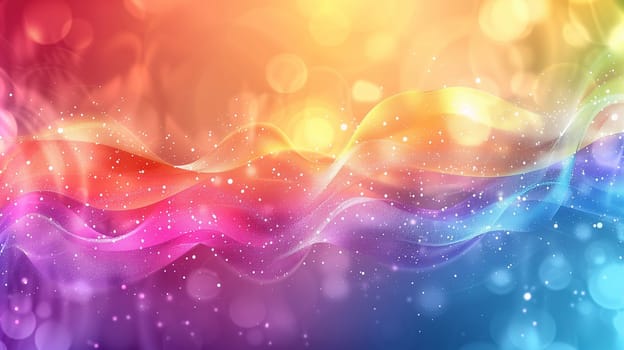 This abstract background features a colorful array of lights, creating a blurred effect. The lights form a dynamic and energetic display, adding a sense of liveliness to the scene.