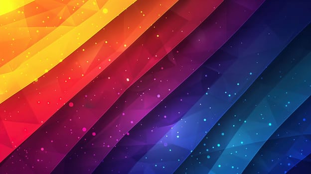 A vibrant rainbow-colored background adorned with twinkling stars in various sizes. The stars complement the colorful rainbow, creating a festive and celebratory atmosphere.