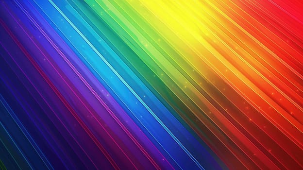 A vivid array of rainbow stripes extends diagonally across the frame, radiating the diversity and unity represented by the LGBT pride flag. Each band of color shines with a slight glow, suggesting a sense of hope and celebration.