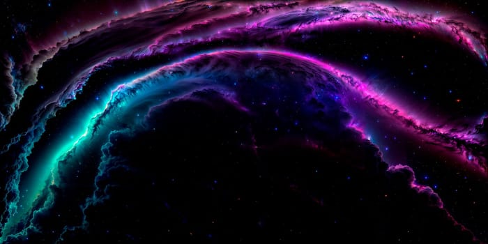 Generative AI. Space wallpaper and background. Universe with stars, constellations, galaxies, nebulae and gas and dust clouds