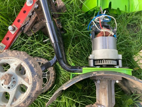 Repairing the engine of a garden agricultural the cultivator