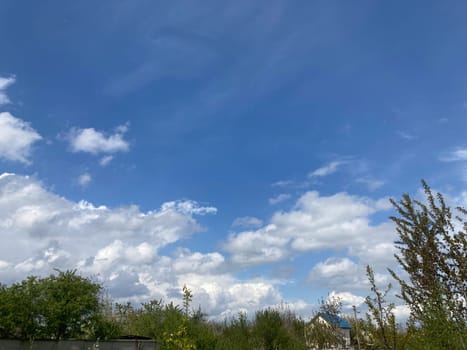 Thunderclouds before rain in a the village