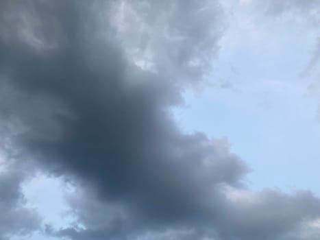 Thunderclouds before rain in a the village