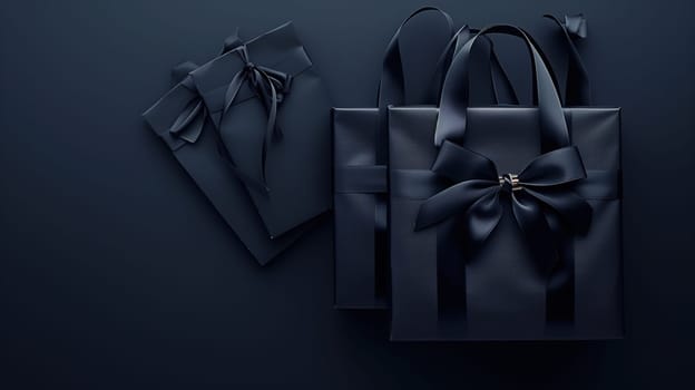 A blue bag with a decorative bow on it, perfect for adding a touch of elegance to your outfit. This accessory is ideal for those looking for a stylish and chic option during the Black Friday sale.