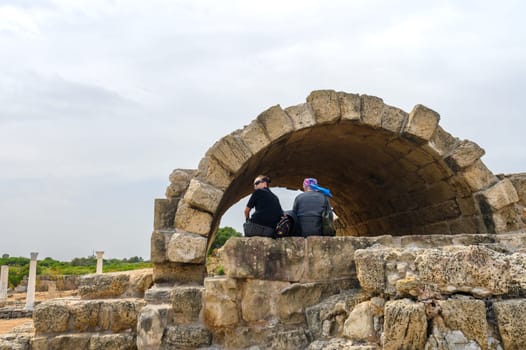 Salamis, Cyprus - April 16, 2024 - Ancient Greek ruins and columns in Salamis, Cyprus 26