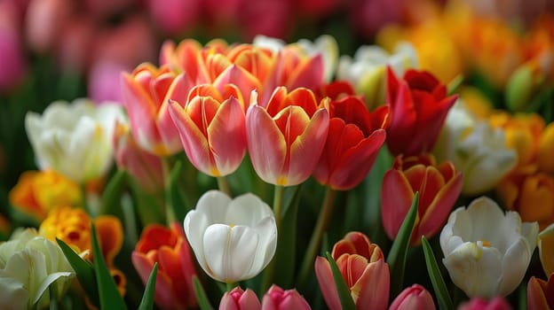 A collection of assorted flowers arranged in a glass vase, showcasing vibrant colors and various textures. The flowers are neatly arranged and stand gracefully in the vase, adding a touch of beauty to the room.