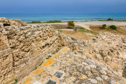 Salamis, Cyprus - April 16, 2024 - Ancient Greek ruins and columns in Salamis, Cyprus 31
