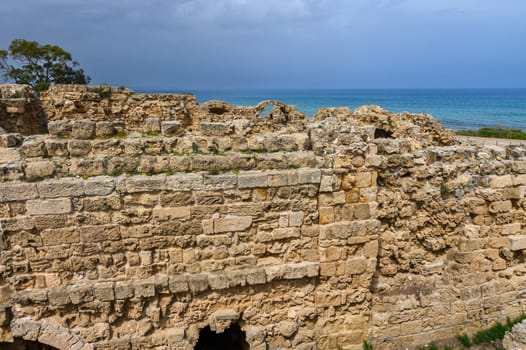 Salamis, Cyprus - April 16, 2024 - Ancient Greek ruins and columns in Salamis, Cyprus 29