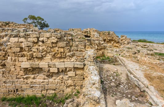Salamis, Cyprus - April 16, 2024 - Ancient Greek ruins and columns in Salamis, Cyprus 33
