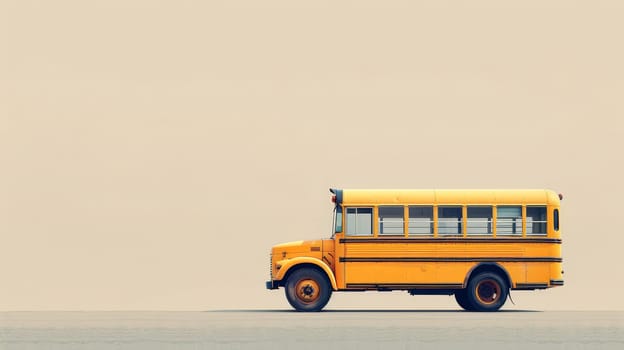 Yellow mini school bus, Car with empty body for design and advertising, Back to school.