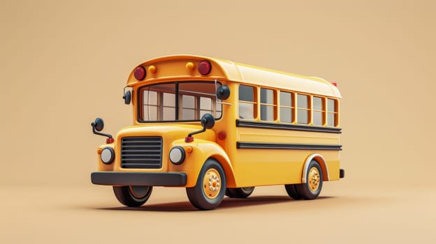 Yellow mini school bus, Car with empty body for design and advertising, Back to school.