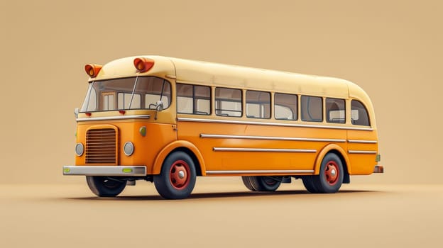 Yellow mini school bus, Car with empty body for design and advertising, Back to school.