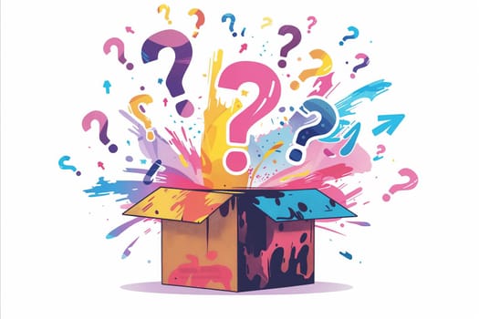 A box with a lot of questions written on it. Generative AI