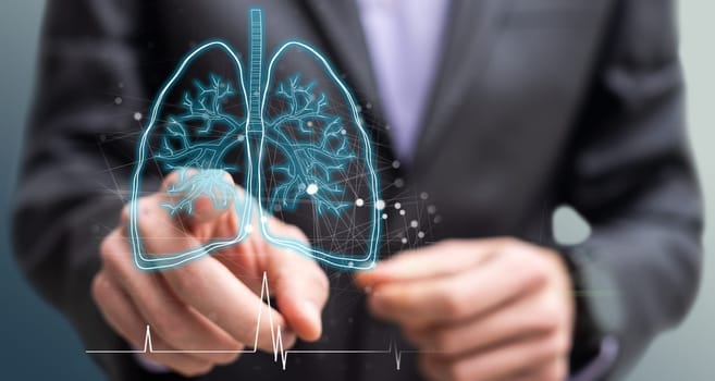 Healthy Human Lungs 2d illustration. High quality photo