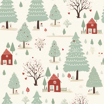 Seamless pattern, tileable Christmas holiday country dots print, English countryside cottage for wallpaper, wrapping paper, scrapbook, fabric and product design inspiration