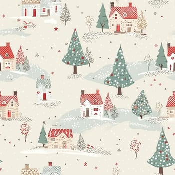 Seamless pattern, tileable Christmas holiday country dots print, English countryside cottage for wallpaper, wrapping paper, scrapbook, fabric and product design inspiration