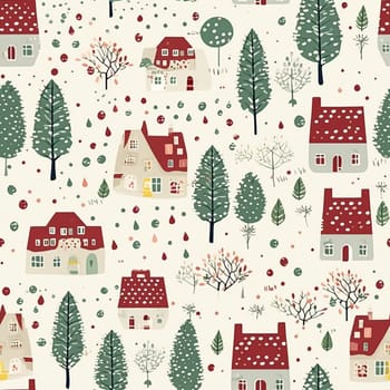 Seamless pattern, tileable Christmas holiday country dots print, English countryside cottage for wallpaper, wrapping paper, scrapbook, fabric and product design inspiration