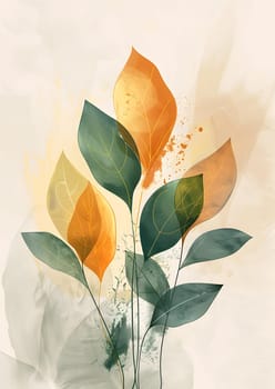 A beautiful watercolor painting capturing the delicate details of flower petals, leaves, and twigs on a white background, showcasing the creative artistry of nature