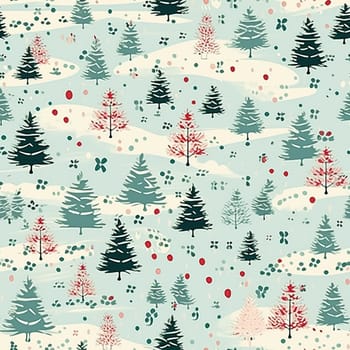 Christmas tree seamless pattern, tileable winter holiday country forest print for wallpaper, green wrapping paper, scrapbook, fabric and product design idea
