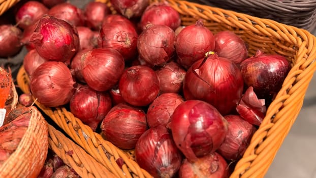 Red onions background for cooking content