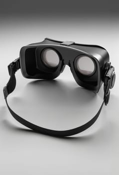 3d render of VR glasses on a gray background with shadow