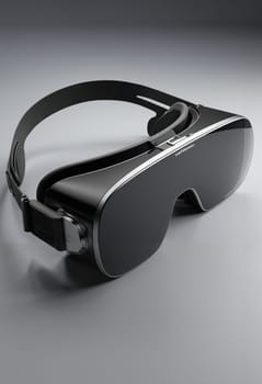 Virtual reality goggles on black background. 3d rendering. Virtual reality headset.