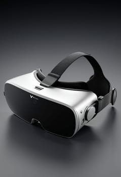 Virtual reality goggles on black background. 3d rendering. Virtual reality headset.