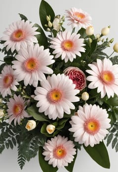 Bouquet of roses, daisies and gerberas.