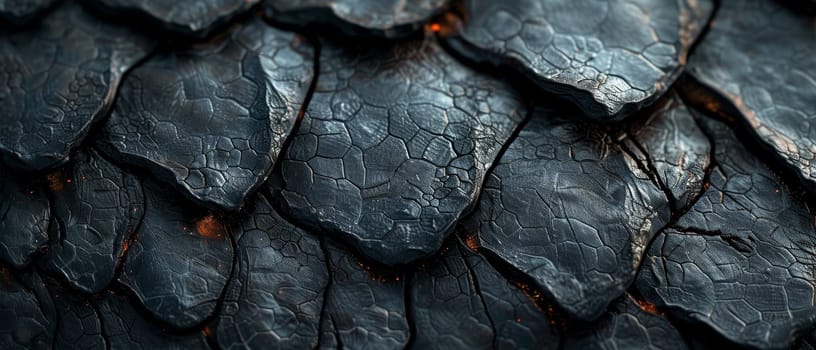 Black dragon scale pattern close-up - luxury background texture for wallpaper