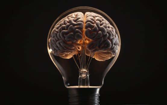 Imagine a unique Stemware piece where a Brain is intricately placed inside a Glass Light bulb, creating a fusion of Art and Science in a Barware setting