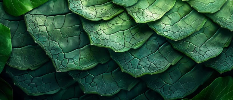 Close-up of green crocodile skin texture, showing intricate patterns and scales