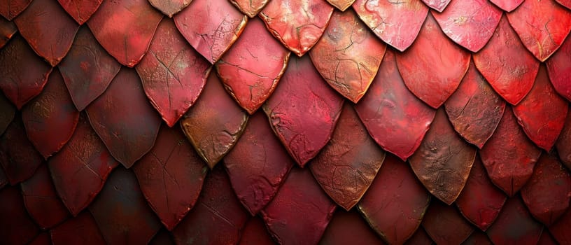 Red dragon scale pattern close-up - luxury background texture for wallpaper