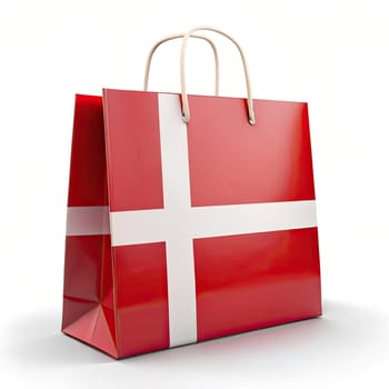 Denmark flag shopping bag against a white background. Denmark Flag Shopping Bag: Stylish Souvenir Tote for Trendy Outings. Elevate your style with our Denmark flag shopping bag against a pristine white background. Crafted with precision, this tote embodies Danish pride and heritage. Whether you're exploring urban streets or enjoying outdoor adventures, carry your essentials with elegance and flair. Made from durable materials, it ensures reliability for all your shopping excursions. Stand out from the crowd and showcase your love for Denmark with this iconic accessory. Order now and add a touch of Danish charm to your everyday life.