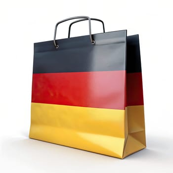 GERMANY Flag Shopping Bag on White Background for Shopping and Trade.