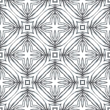 Chevron watercolor pattern. Black and white mind-blowing boho chic summer design. Green geometric chevron watercolor border. Textile ready superb print, swimwear fabric, wallpaper, wrapping.