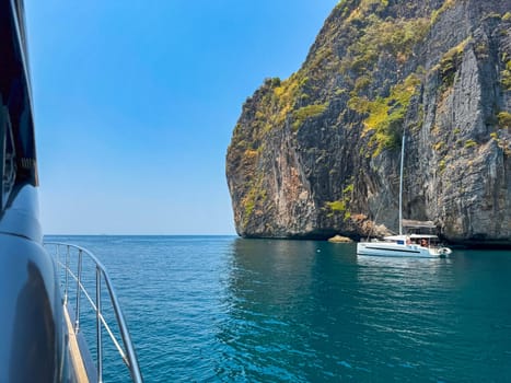 Aerial view of Maya bay in koh Phi Phi Leh, Krabi, Thailand