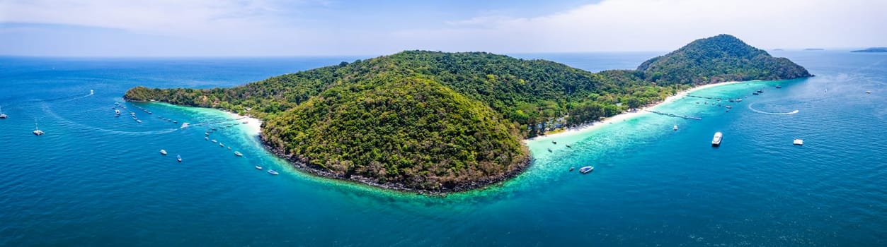 Aerial view of Coral island or Koh hey in Phuket, Thailand, south east asia