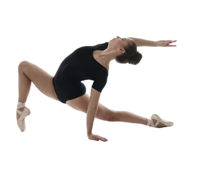 Ballet. Image of graceful dancer poses during rehearsal