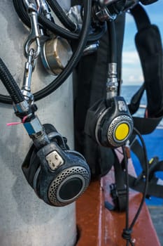 Image of equipment for snorkeling, close-up, thailand